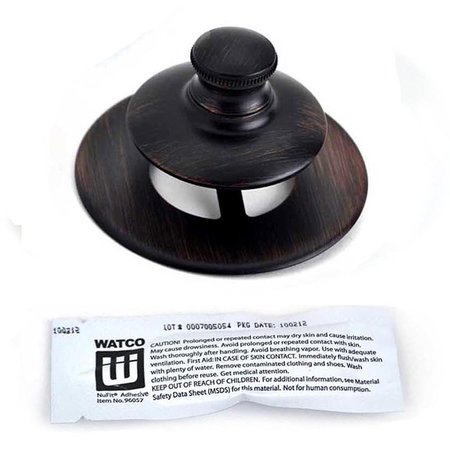 WATCO Univ. NuFit Push Pull Bath Stopper, Non-Grid Strain and Silicone, Bronze 48750-PP-BZ